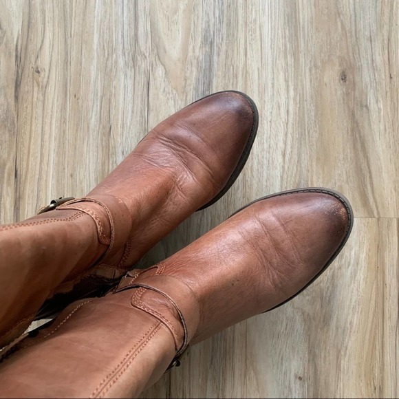 ARTURO CHIANG Brown Leather Tall Heeled Boots - Size 7 - Picture 4 of 11